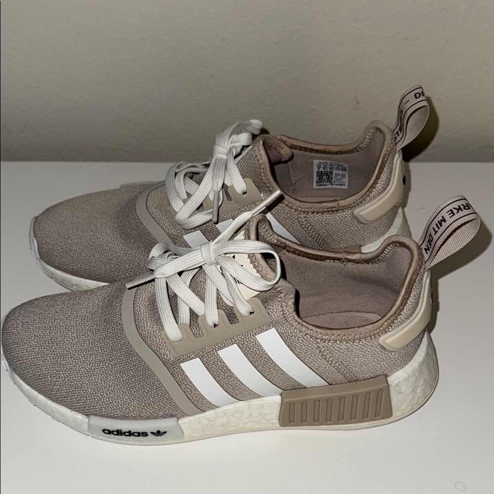 Adidas NMD R1 Sneakers in Beige and White